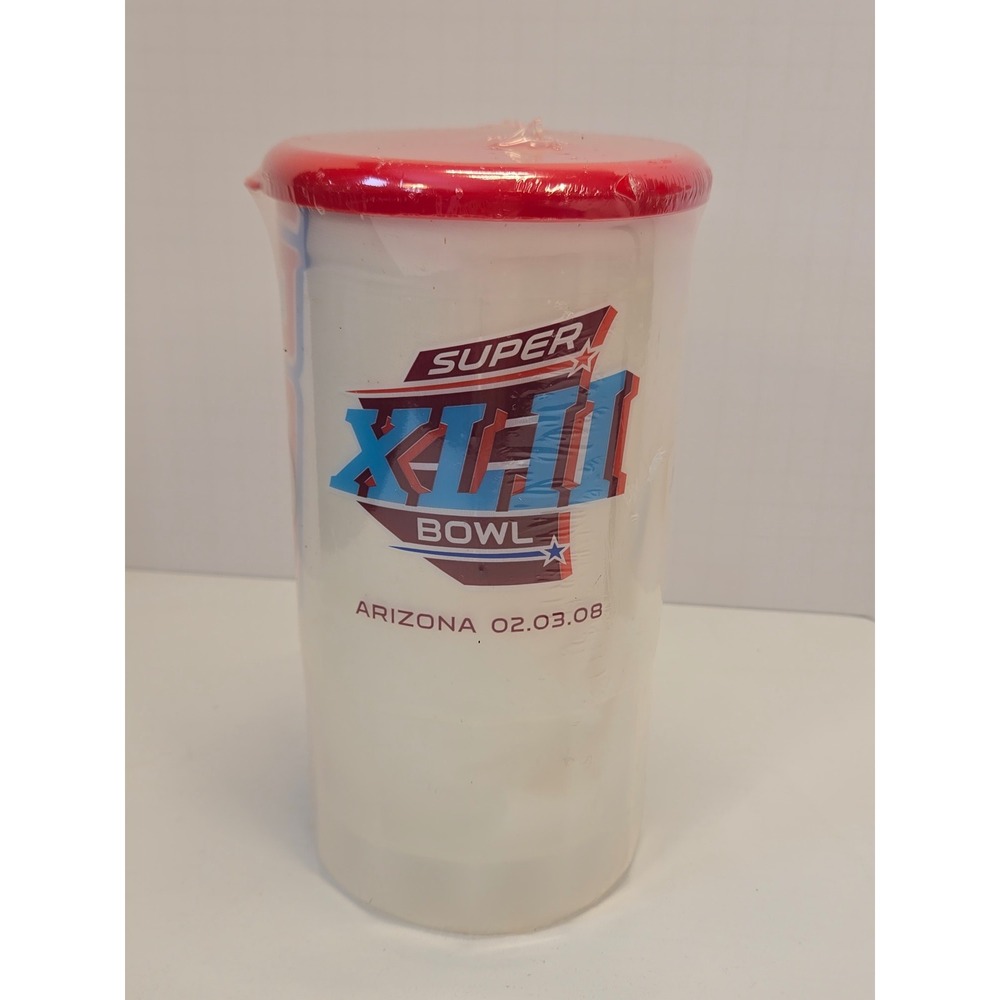 2008 SUPER BOWL XLII 42 Souvenir Cup T-Shirt NY Giants NE Patriots New XL - Picture 2 of 4